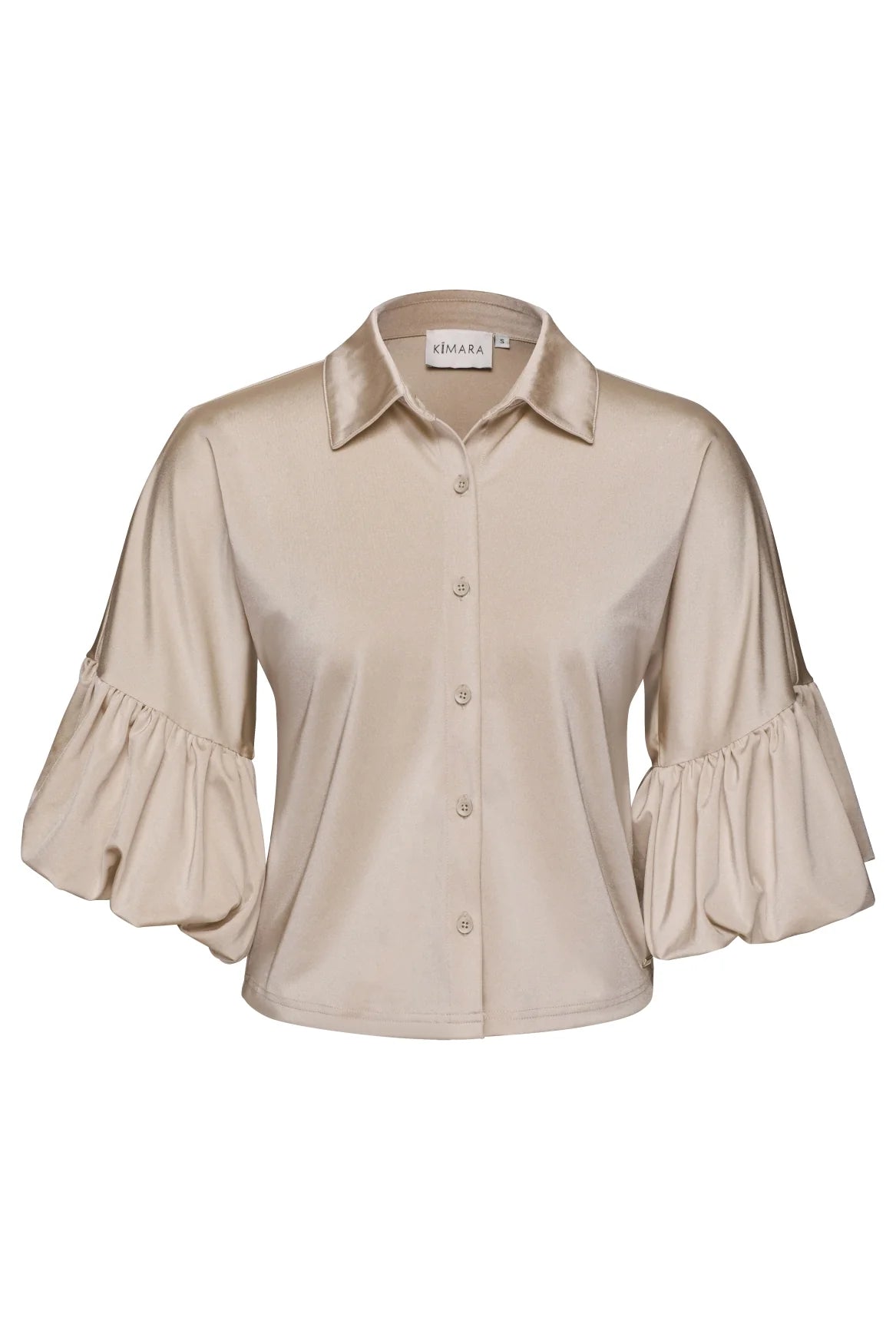 Kimara Senna blouse size guide travel fabric flute sleeve shirt