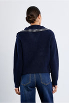 Lili Sidonio navy studded knit jumper back view