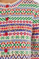 Lili Sidonio multicolour patterned cardigan knit detail close-up