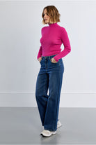 Lili Sidonio women’s high-waisted wide leg denim jeans angled view