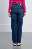 Lili Sidonio dark wash wide leg jeans back view