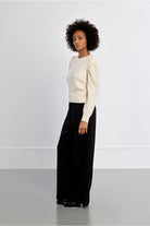 Lili Sidonio women’s cream balloon sleeve jumper side view