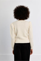 Lili Sidonio cream balloon sleeve knit jumper back view