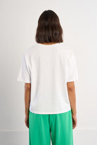Lili Sidonio white oversized palm tree T-shirt back view