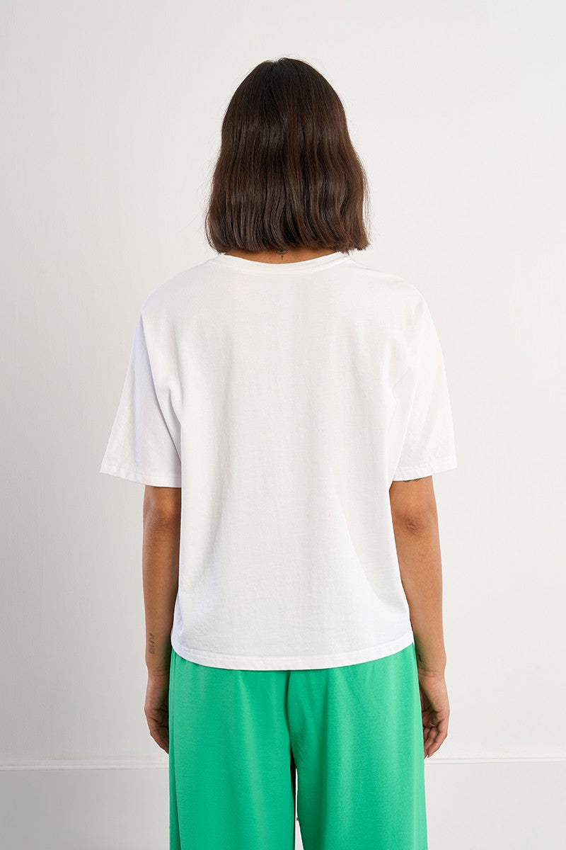 Lili Sidonio white oversized palm tree T-shirt back view