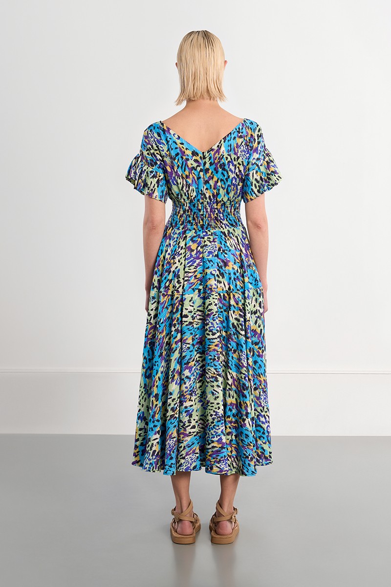 Lili Sidonio printed maxi dress back view