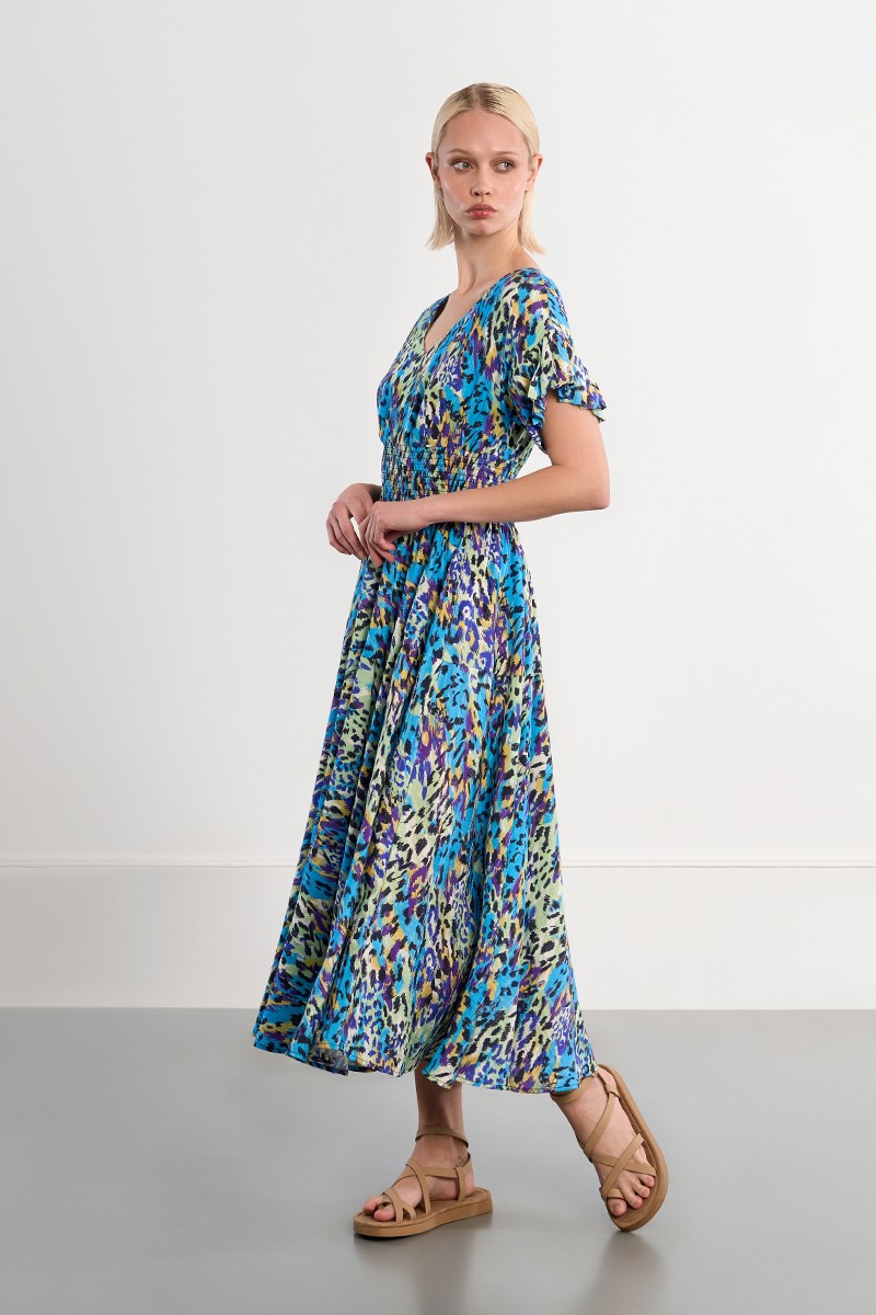 Lili Sidonio flowing printed summer maxi dress side view