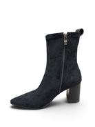 Lodi Ginebra black suede ankle boot – zip side view