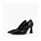 Lodi Roa black leather pointed toe court shoes with 8 cm geometric heels