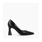 Side view of Lodi Roa black leather pointed toe court shoe