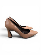 Lodi Roa nude leather court shoes shown from a three-quarter angle