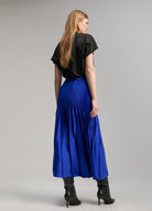 Lola Casademunt Lola Sapphire Blue Pleated Midi Skirt - Back