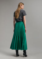 Lola Casademunt Lola Green Pleated Midi Skirt From The Back