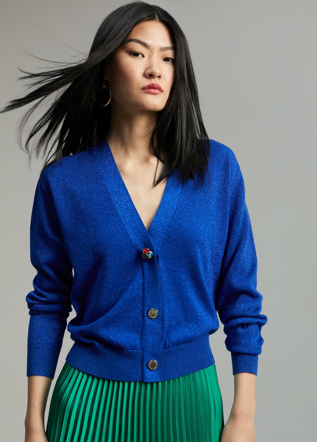 Lola Casademunt Lola Blue Short Glitter Detail Cardigan