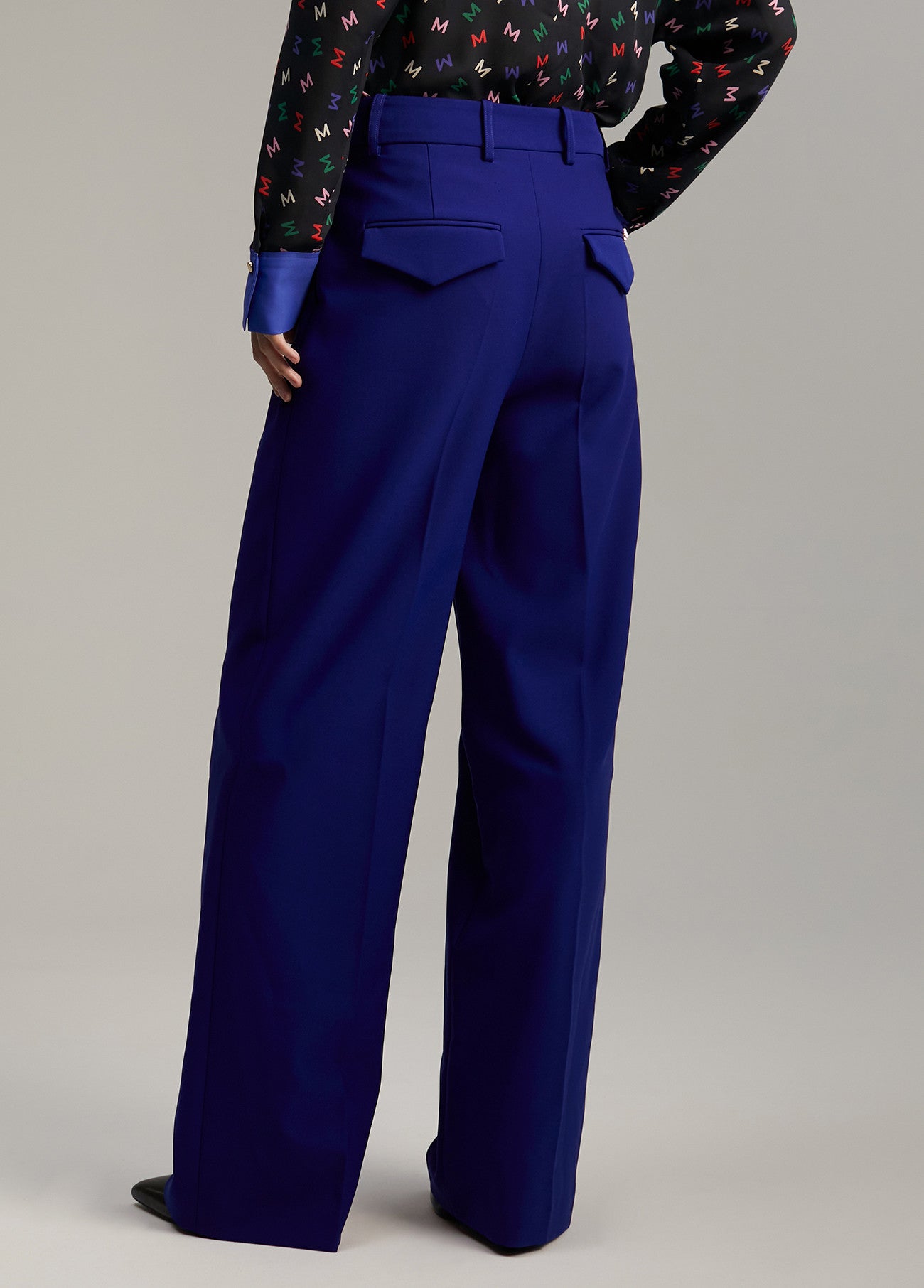 Lola Casademunt Lola Blue Straight Leg Suit Trousers From The Back