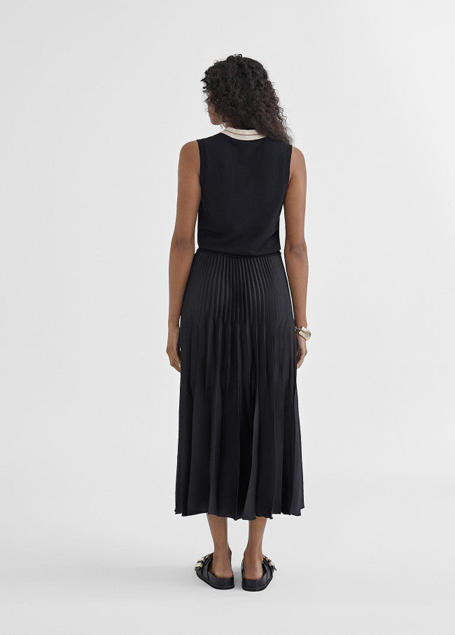 Lola Casademunt Pleated Midi Skirt From The Back 