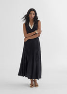 Lola Casademunt Pleated Midi Skirt In Black 