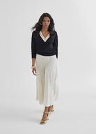 Lola Casademunt Pleated Midi Skirt - Cream