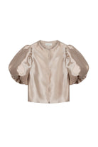 Malina Cleo Blouse With Poufy Balloon Sleeves - Beige