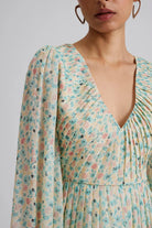Malina Estelle V-neck Short Dress With Pleated Details