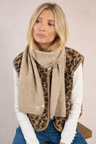 Molly Bracken women’s knitted winter scarf in beige 