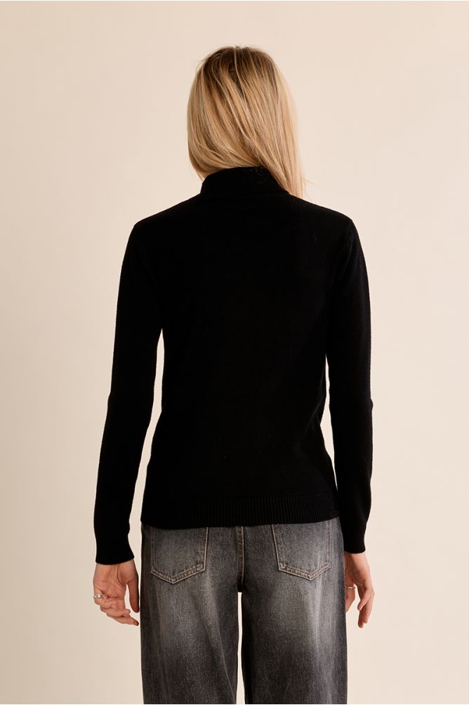 Molly Bracken black high neck jumper back view