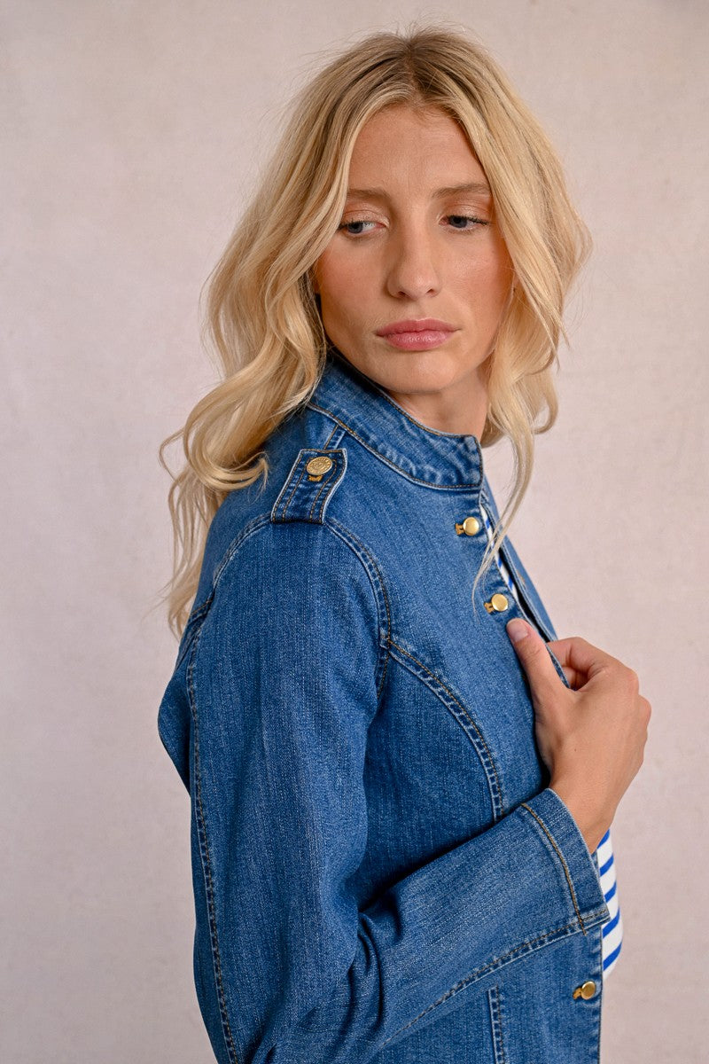 Molly Bracken Military Style Denim Jacket