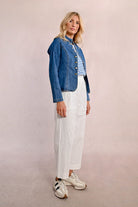 Molly Bracken Military Style Blue Denim Jacket