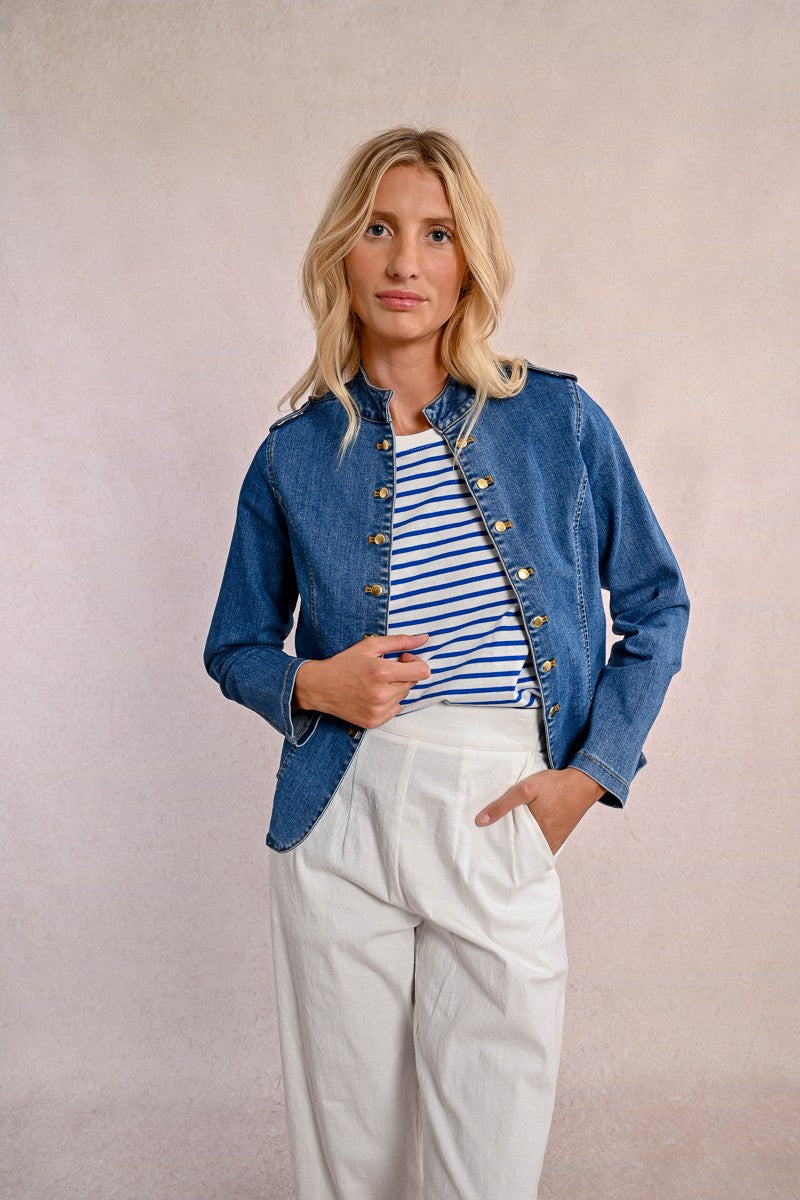 Molly Bracken Military Style Denim Jacket