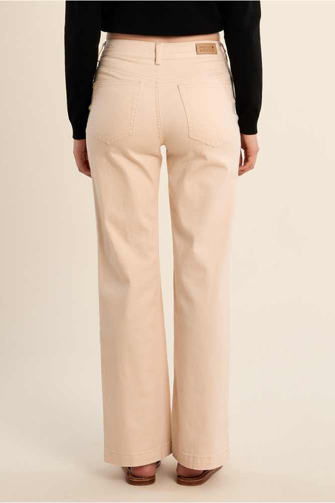 Molly Bracken cream jeans back view high waist fit