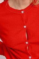 Molly Bracken Heart Button Cardigan - Red