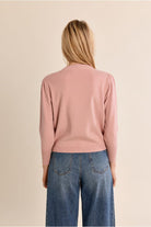 Molly Bracken dusky pink long sleeve knit jumper back view