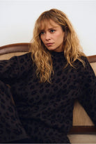 Molly Bracken women’s leopard print flared sleeve jumper lifestyle image