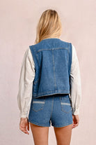 Molly Bracken Denim Gilet Jacket From The Back