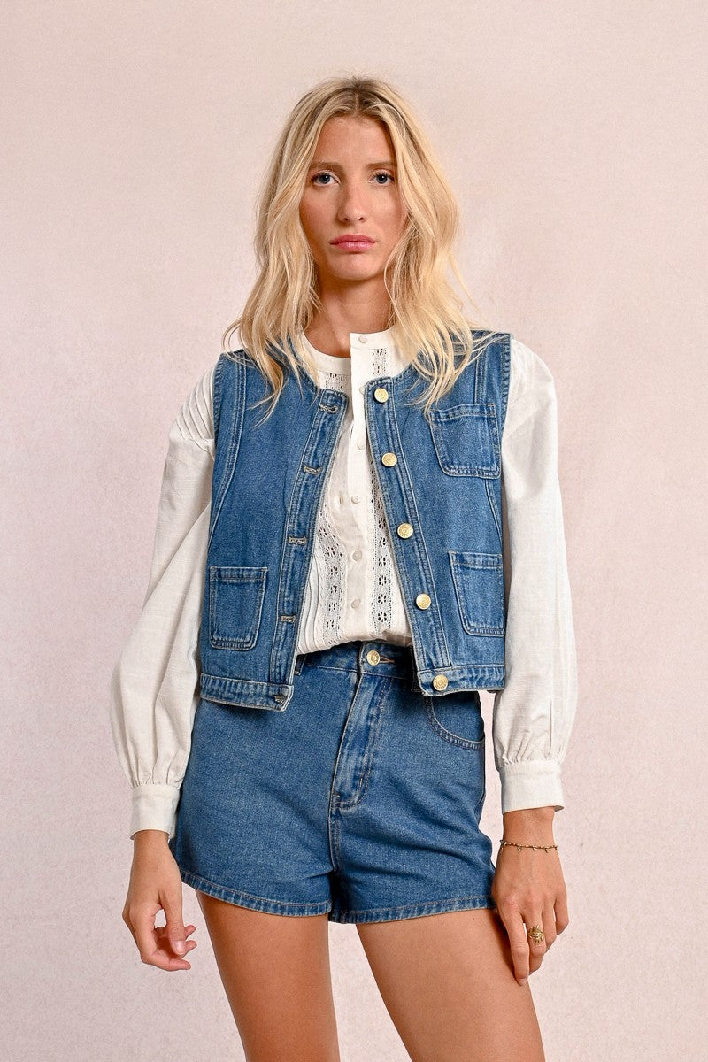 Molly Bracken Denim Gilet Jacket