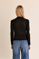 Molly Bracken black long sleeve high neck top back view