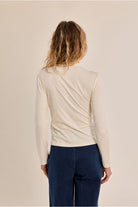 Molly Bracken cream long sleeve high neck top back view
