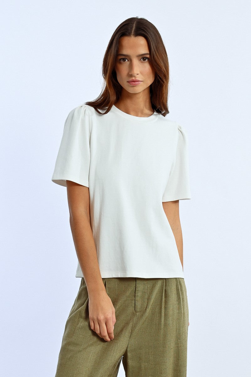 Molly Bracken Heart Shaped Back T-Shirt With Short Sleeves In Off White