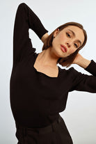 Molly Bracken Black Square Neck Jumper