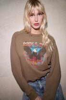 Molly Bracken oversized cotton sweatshirt with eagle print, styled casually