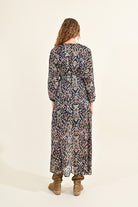 Molly Bracken Long Boho Print Midi Dress From The Back 