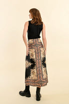 Molly Bracken High Waisted Printed Midi Skirt From The Back