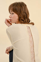 Molly Bracken Cream V-Neck Jumper With Lace Back