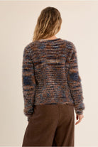Molly Bracken blue and brown striped cardigan back view