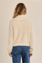 Molly Bracken cream fluffy knit cardigan back view