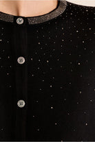 Molly Bracken black embellished cardigan stone detail close-up