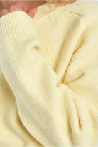 Molly Bracken yellow ribbed knit texture and sleeve detail
