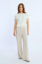 Molly Bracken Short Sleeve Sequin Jumper -  Cream 
