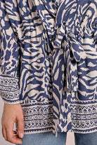 Molly BrackenBlue  Zebra Print Belted Kimono Top 