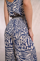 Molly Bracken Wide Leg Zebra Print Trousers From The Back 